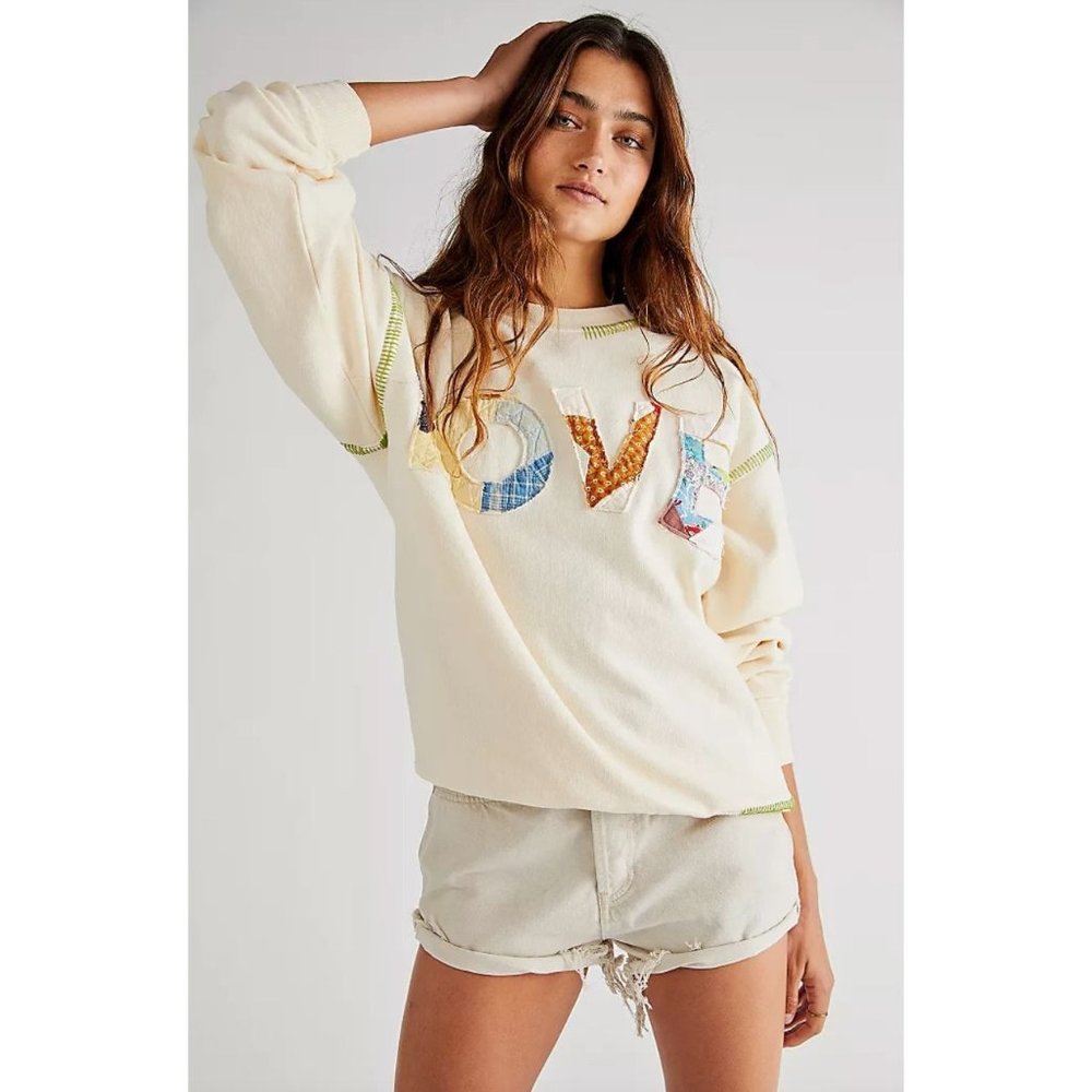 Free People Tricia Fix Love Your Mother Sweatshirt Pullover Size Small